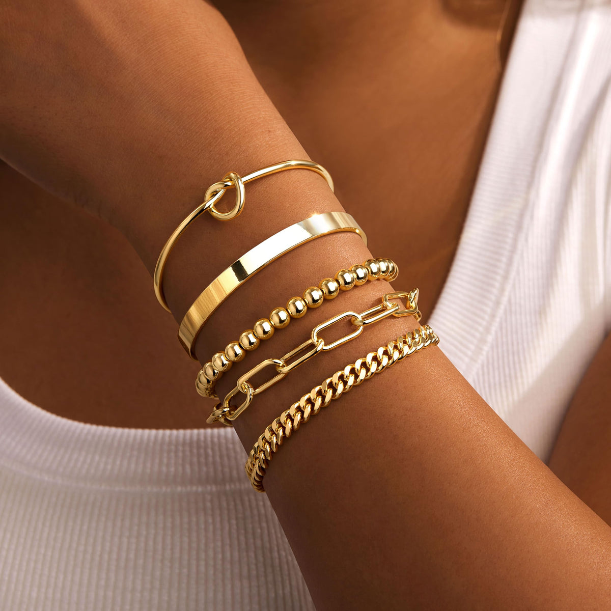 14K Gold Bracelet Set