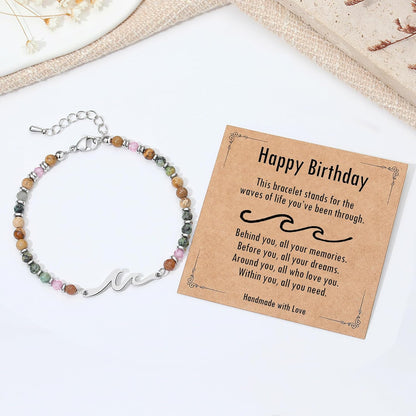 TONY & SANDY Friend Gifts for Women, Unique Birthday Gifts for Women, Sister Gift from Sister, Wave Bracelet, Christmas Graduation Mothers Day Gift for Her, Bestie Friendship Bracelets