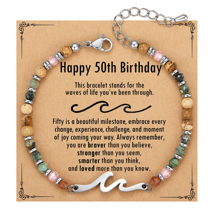 TONY & SANDY Friend Gifts for Women, Unique Birthday Gifts for Women, Sister Gift from Sister, Wave Bracelet, Christmas Graduation Mothers Day Gift for Her, Bestie Friendship Bracelets
