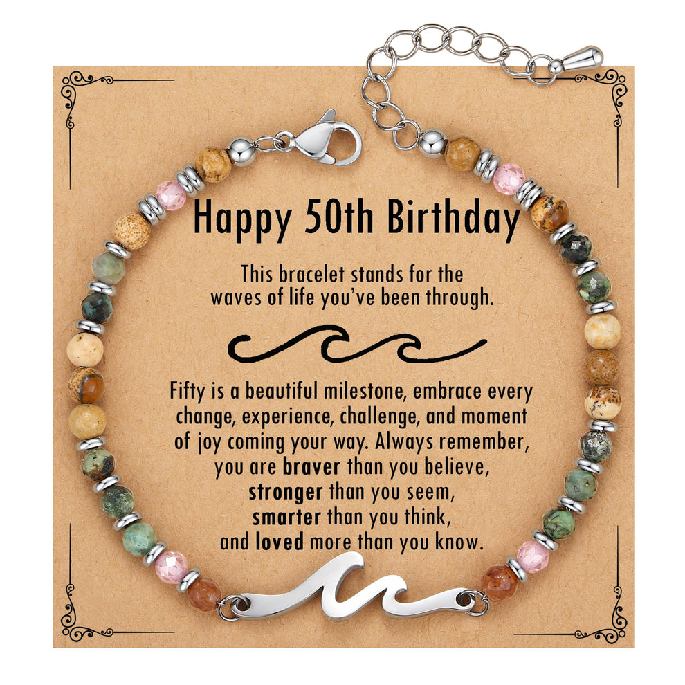 TONY & SANDY Friend Gifts for Women, Unique Birthday Gifts for Women, Sister Gift from Sister, Wave Bracelet, Christmas Graduation Mothers Day Gift for Her, Bestie Friendship Bracelets