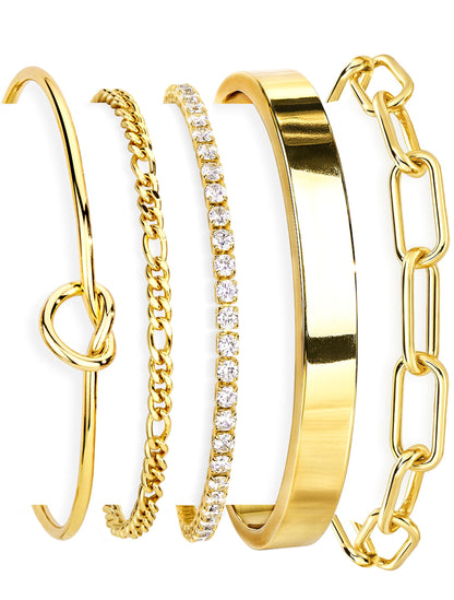 14K Gold Bracelet Set