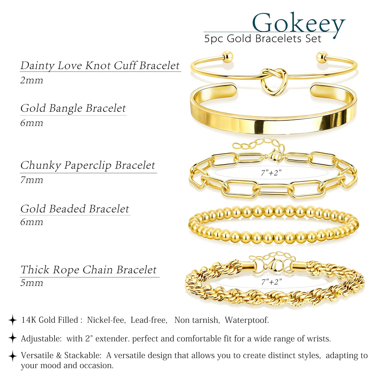 14K Gold Bracelet Set