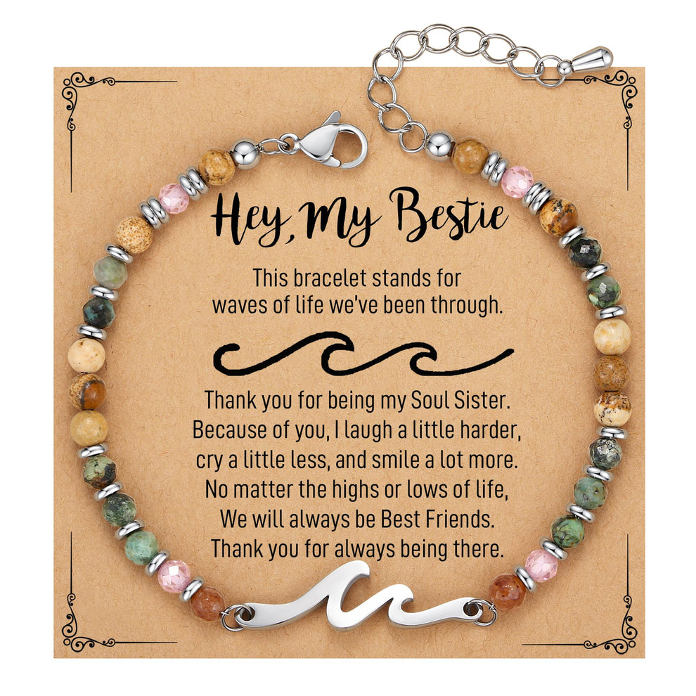 TONY & SANDY Friend Gifts for Women, Unique Birthday Gifts for Women, Sister Gift from Sister, Wave Bracelet, Christmas Graduation Mothers Day Gift for Her, Bestie Friendship Bracelets