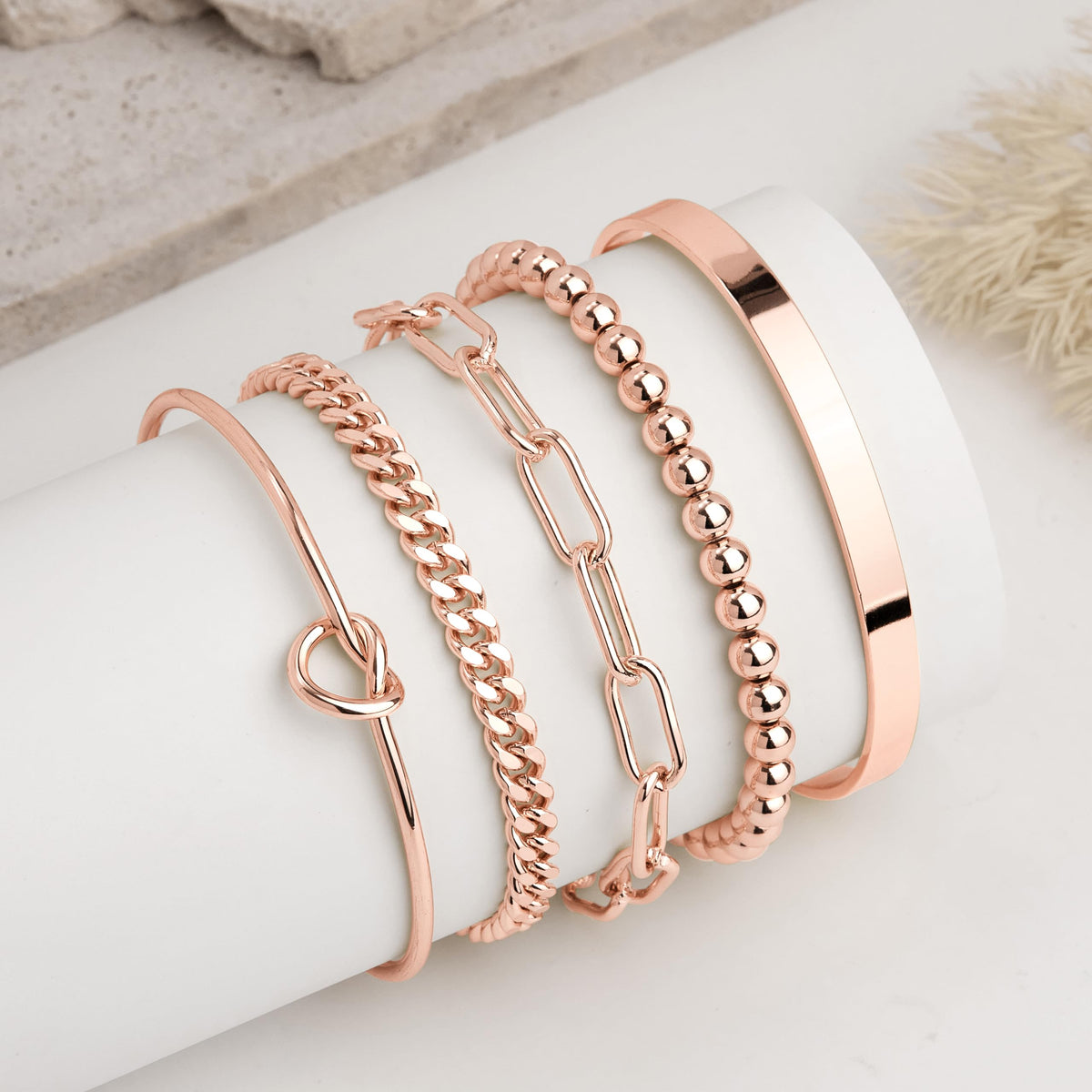14K Gold Bracelet Set