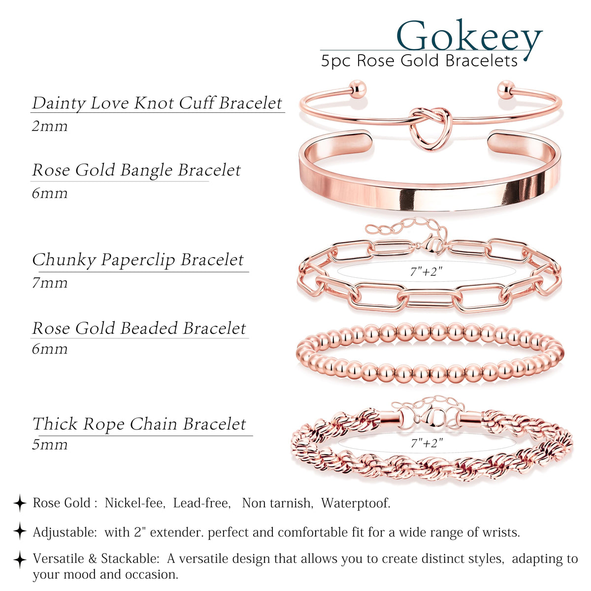 14K Gold Bracelet Set