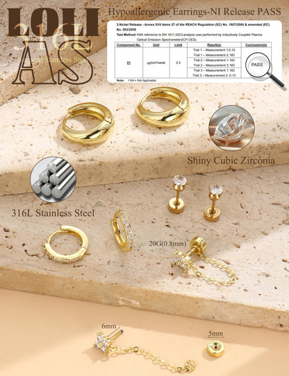 Flat Back Earring Set