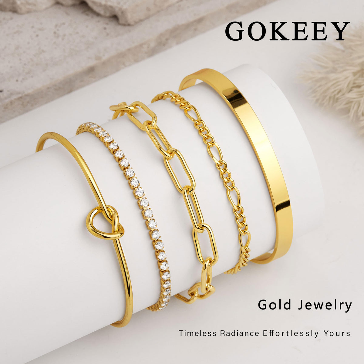 14K Gold Bracelet Set
