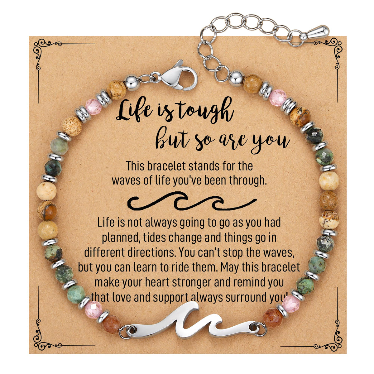 TONY & SANDY Friend Gifts for Women, Unique Birthday Gifts for Women, Sister Gift from Sister, Wave Bracelet, Christmas Graduation Mothers Day Gift for Her, Bestie Friendship Bracelets