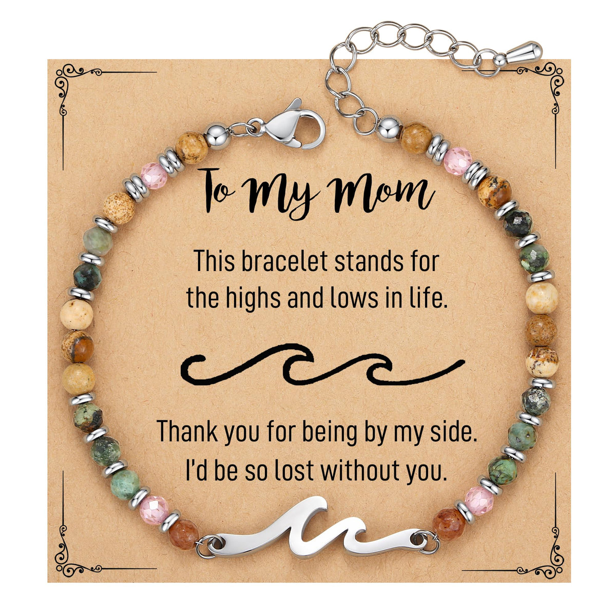 TONY & SANDY Friend Gifts for Women, Unique Birthday Gifts for Women, Sister Gift from Sister, Wave Bracelet, Christmas Graduation Mothers Day Gift for Her, Bestie Friendship Bracelets