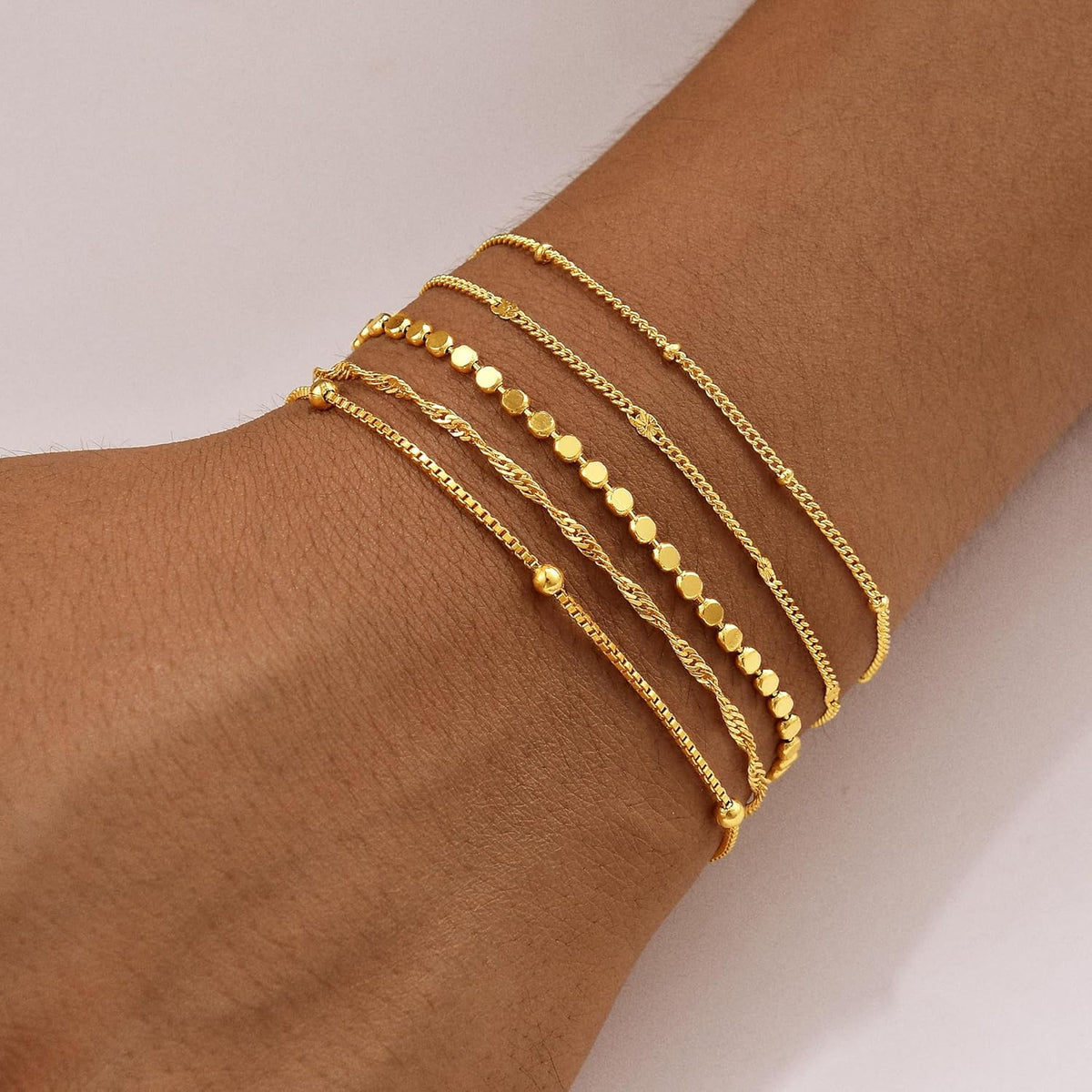 14K Gold Bracelet Stack