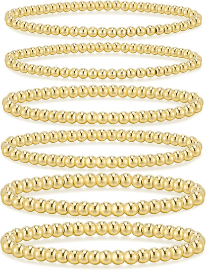 14K Gold Beaded Bracelet Set