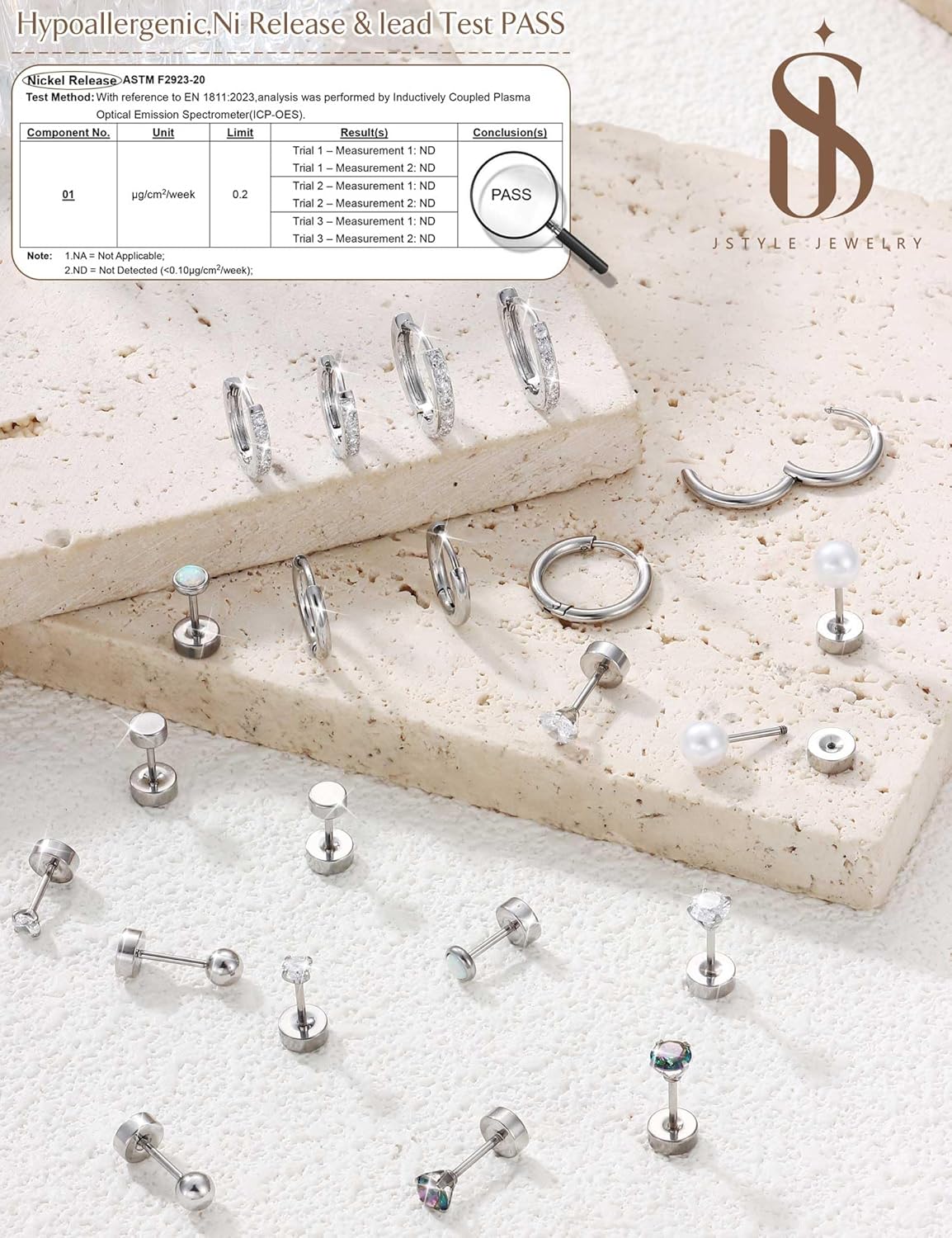 Silver Huggie Earrings Set