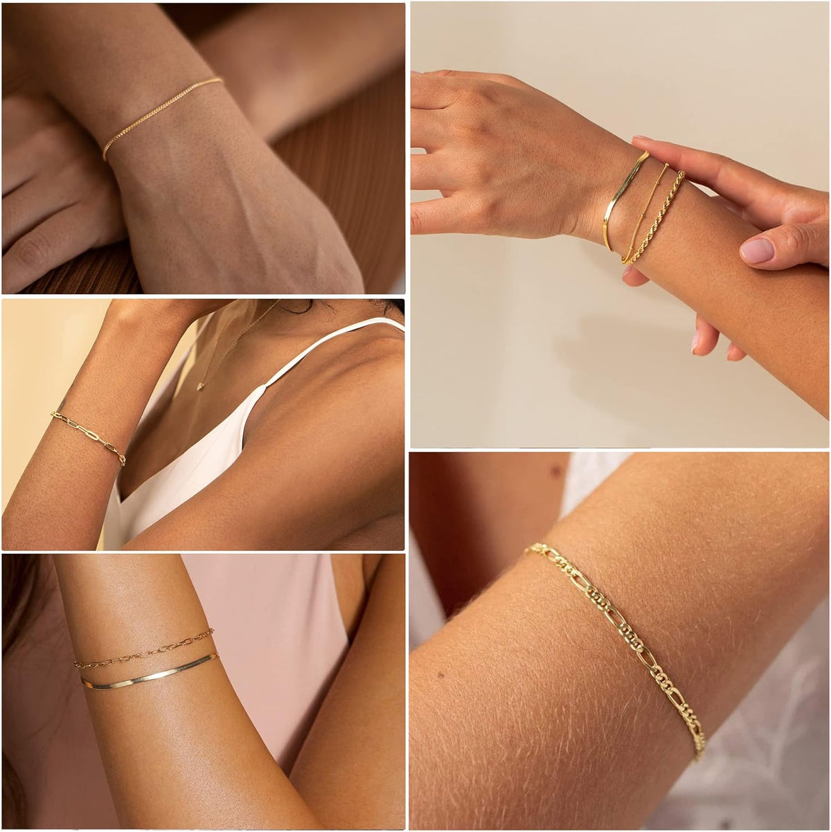 Dainty Gold Bracelet Set