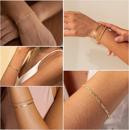 Dainty Gold Bracelet Set
