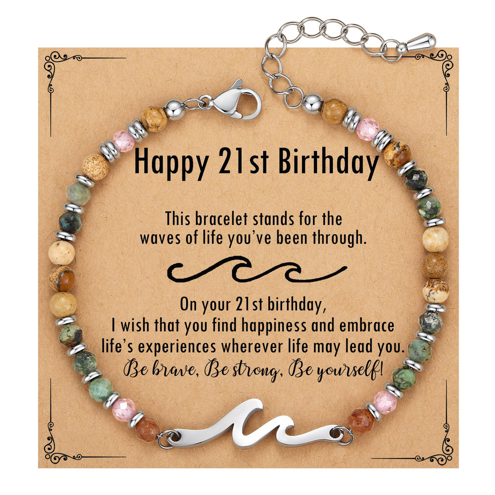 TONY & SANDY Friend Gifts for Women, Unique Birthday Gifts for Women, Sister Gift from Sister, Wave Bracelet, Christmas Graduation Mothers Day Gift for Her, Bestie Friendship Bracelets