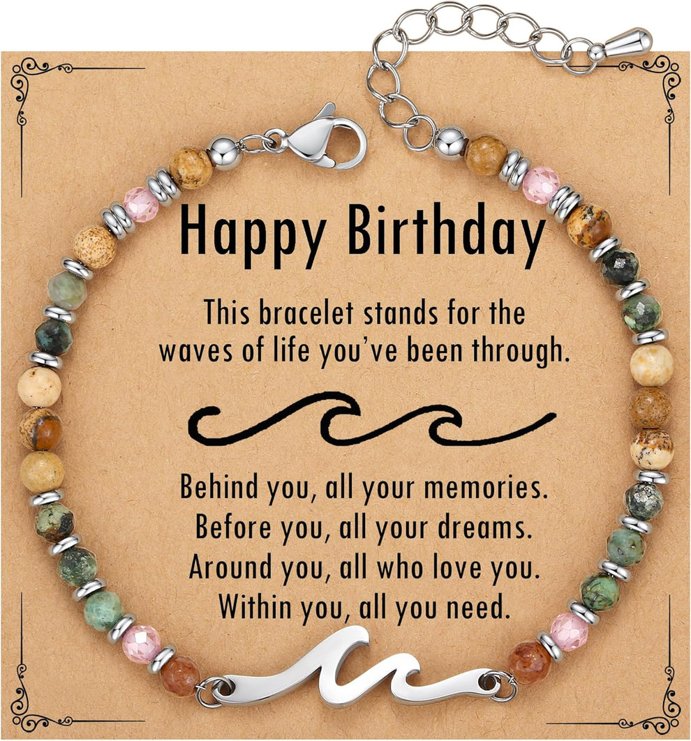 TONY & SANDY Friend Gifts for Women, Unique Birthday Gifts for Women, Sister Gift from Sister, Wave Bracelet, Christmas Graduation Mothers Day Gift for Her, Bestie Friendship Bracelets