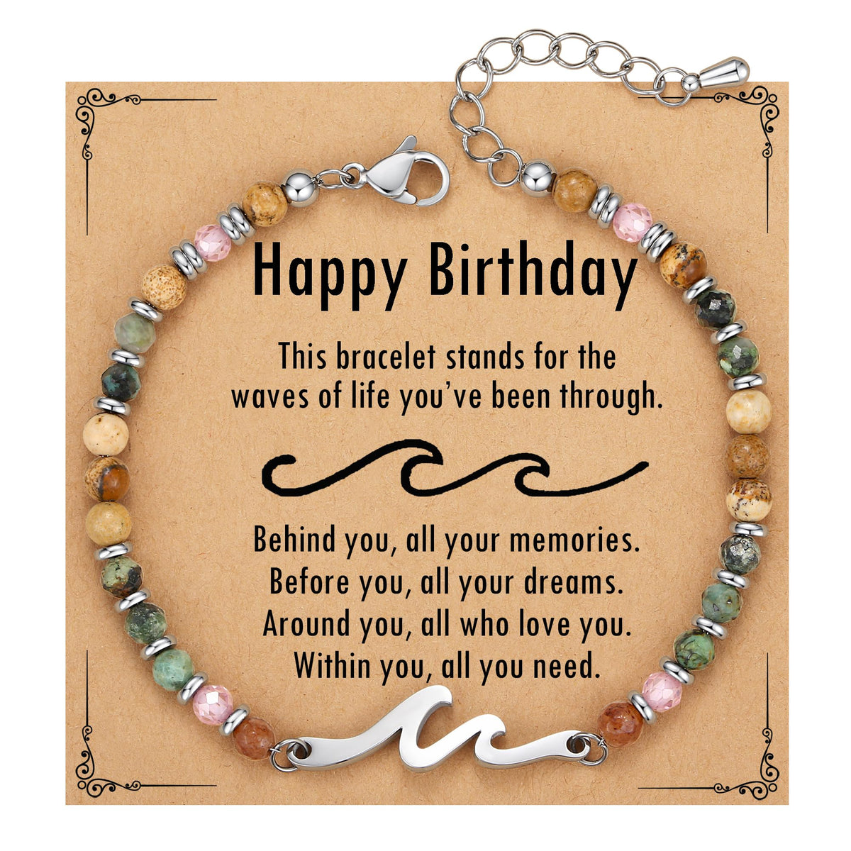 TONY & SANDY Friend Gifts for Women, Unique Birthday Gifts for Women, Sister Gift from Sister, Wave Bracelet, Christmas Graduation Mothers Day Gift for Her, Bestie Friendship Bracelets