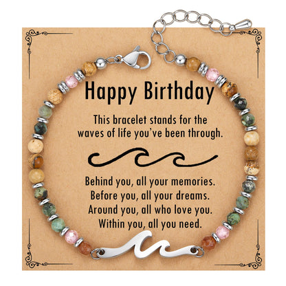 TONY & SANDY Friend Gifts for Women, Unique Birthday Gifts for Women, Sister Gift from Sister, Wave Bracelet, Christmas Graduation Mothers Day Gift for Her, Bestie Friendship Bracelets