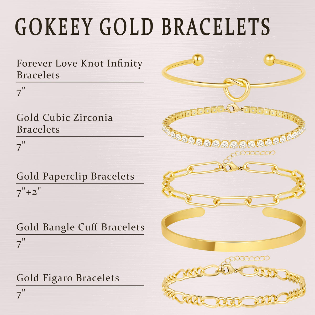 14K Gold Bracelet Set