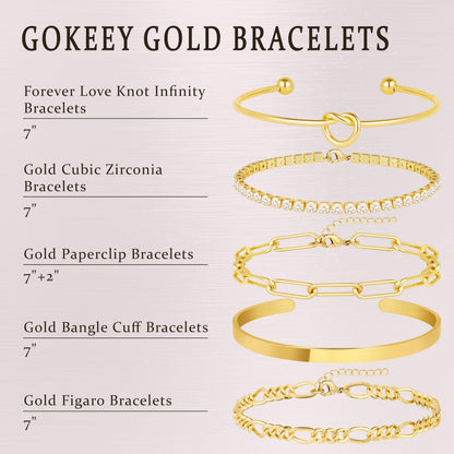 14K Gold Bracelet Set