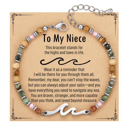 TONY & SANDY Friend Gifts for Women, Unique Birthday Gifts for Women, Sister Gift from Sister, Wave Bracelet, Christmas Graduation Mothers Day Gift for Her, Bestie Friendship Bracelets