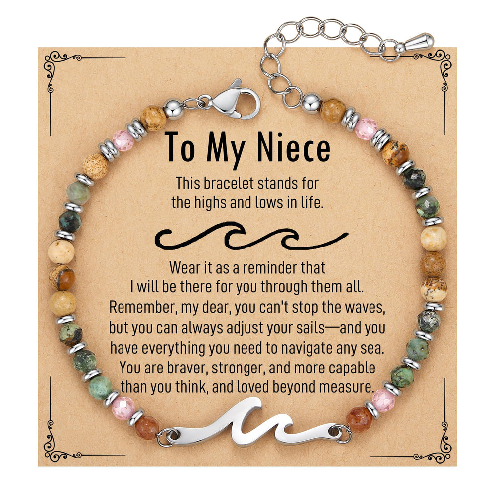 TONY & SANDY Friend Gifts for Women, Unique Birthday Gifts for Women, Sister Gift from Sister, Wave Bracelet, Christmas Graduation Mothers Day Gift for Her, Bestie Friendship Bracelets