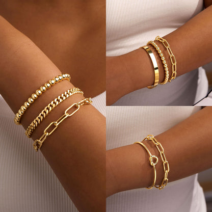 14K Gold Bracelet Set