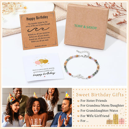 TONY & SANDY Friend Gifts for Women, Unique Birthday Gifts for Women, Sister Gift from Sister, Wave Bracelet, Christmas Graduation Mothers Day Gift for Her, Bestie Friendship Bracelets