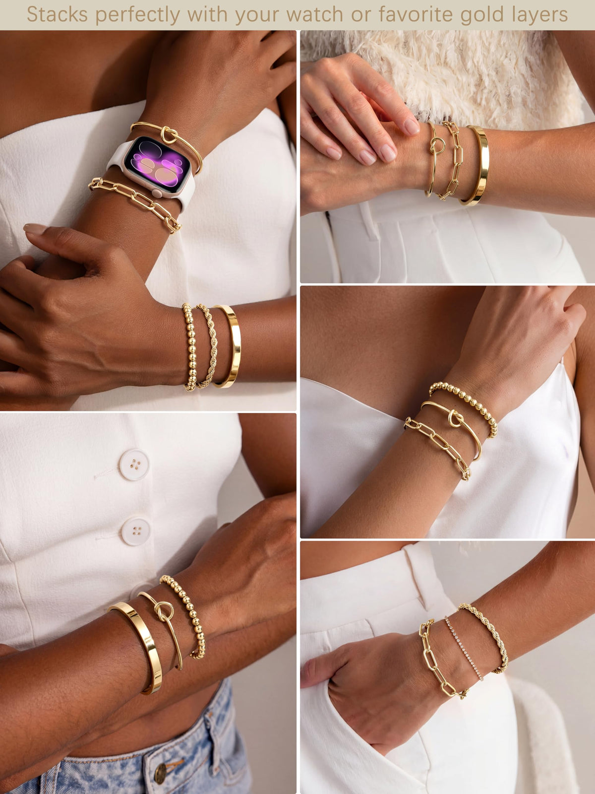 14K Gold Bracelet Set