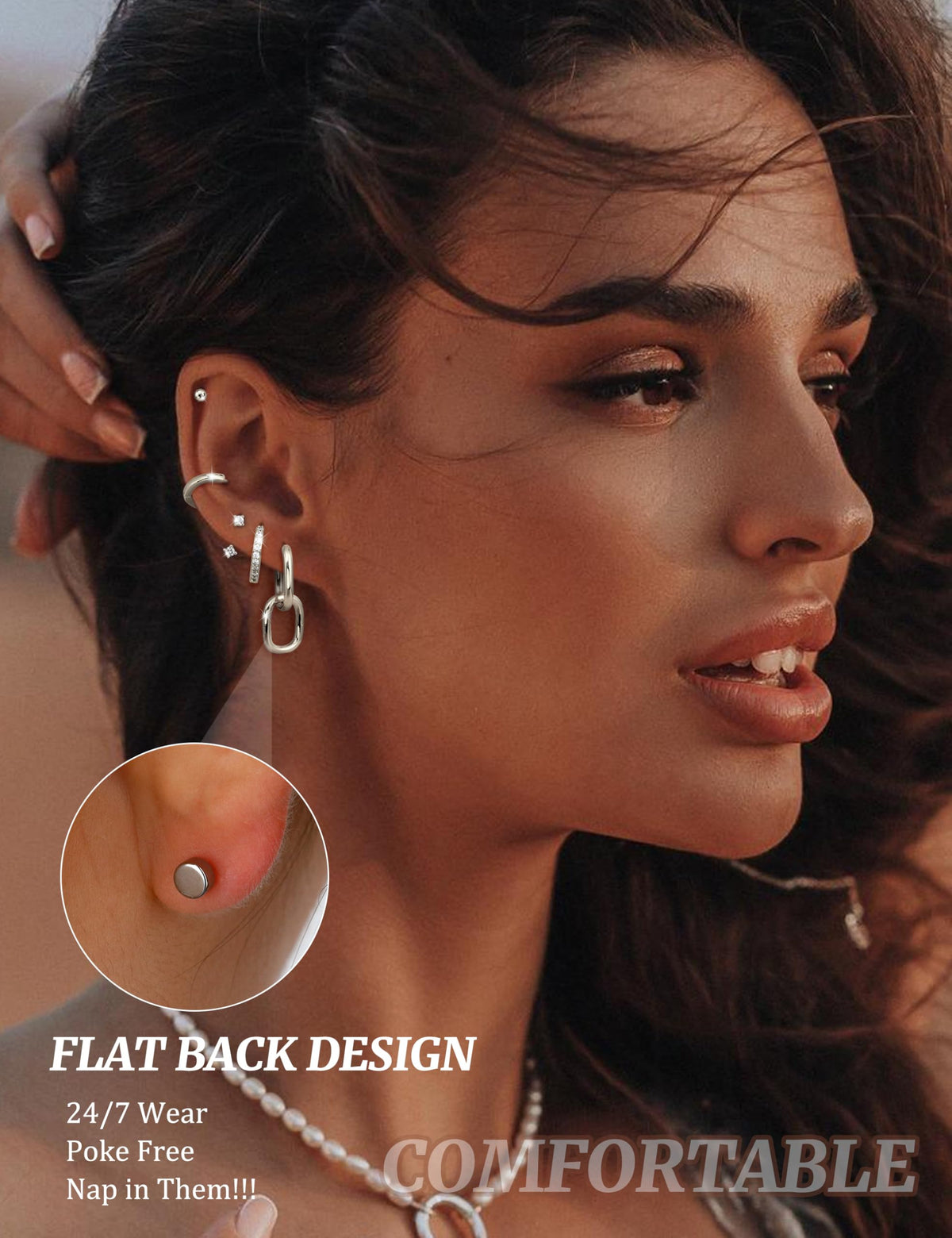 Flat Back Earring Set