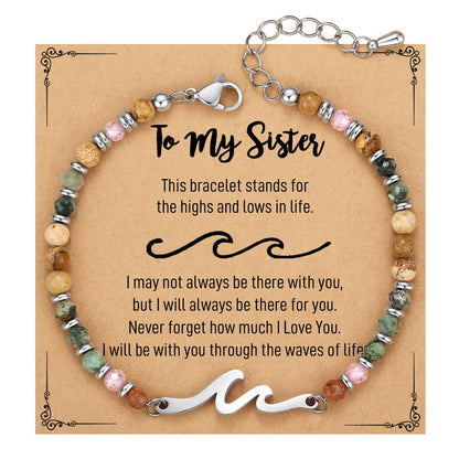 TONY & SANDY Friend Gifts for Women, Unique Birthday Gifts for Women, Sister Gift from Sister, Wave Bracelet, Christmas Graduation Mothers Day Gift for Her, Bestie Friendship Bracelets