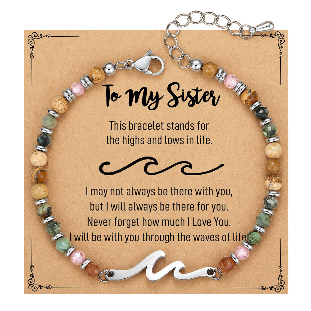 TONY & SANDY Friend Gifts for Women, Unique Birthday Gifts for Women, Sister Gift from Sister, Wave Bracelet, Christmas Graduation Mothers Day Gift for Her, Bestie Friendship Bracelets