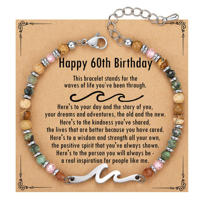TONY & SANDY Friend Gifts for Women, Unique Birthday Gifts for Women, Sister Gift from Sister, Wave Bracelet, Christmas Graduation Mothers Day Gift for Her, Bestie Friendship Bracelets