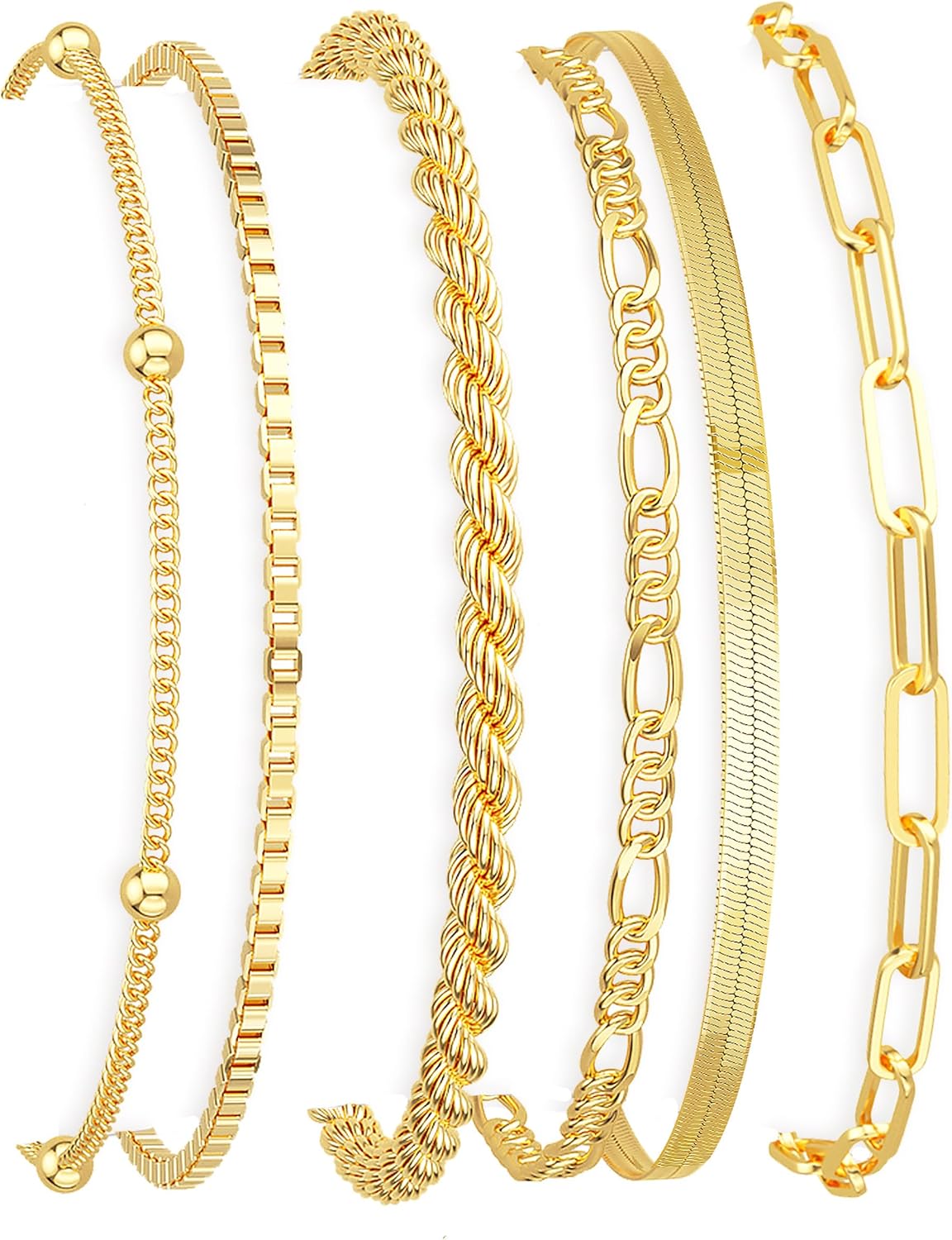 Dainty Gold Bracelet Set