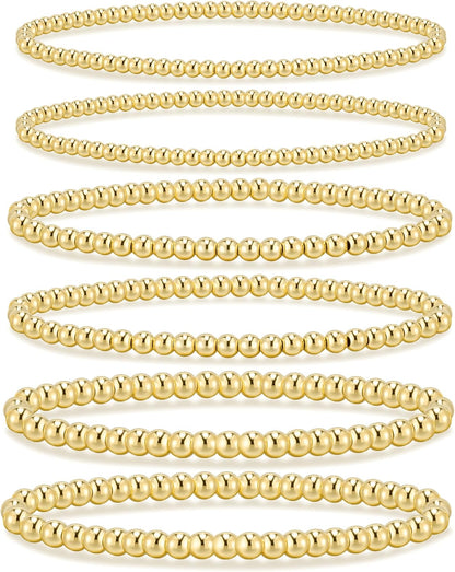 14K Gold Beaded Bracelet Set