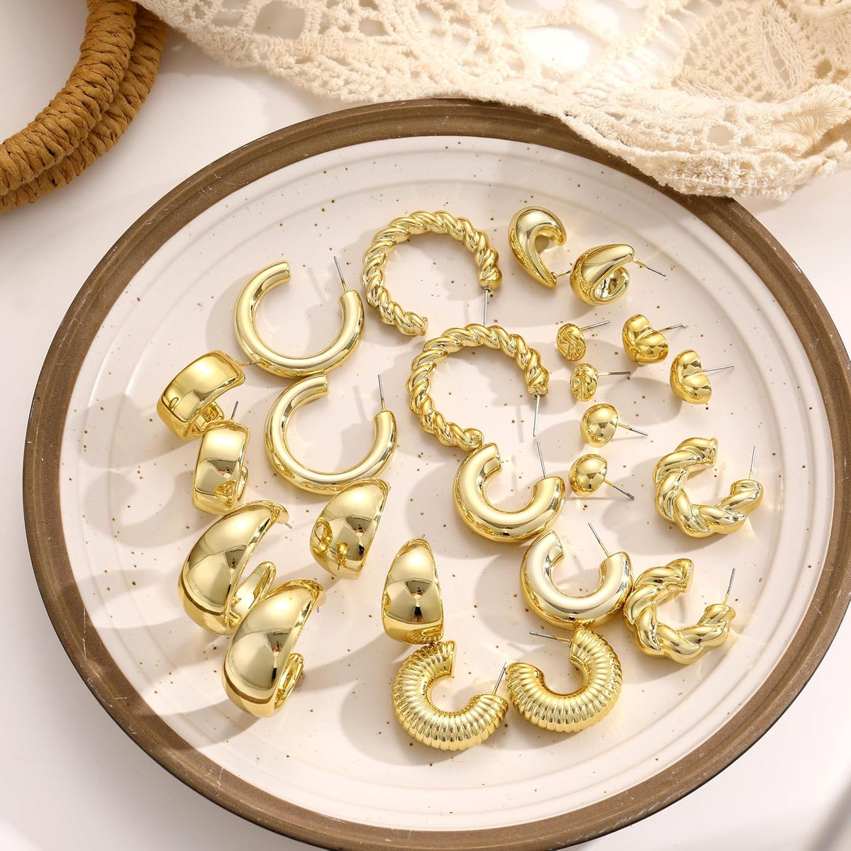 Chunky Gold Hoop Earrings