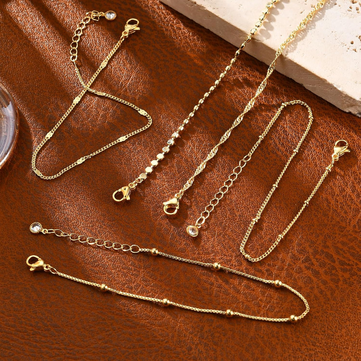 14K Gold Bracelet Stack
