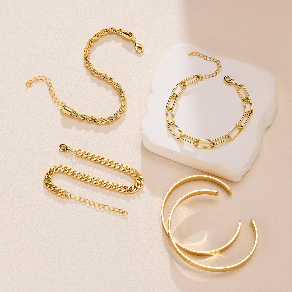 14K Gold Bracelet Set