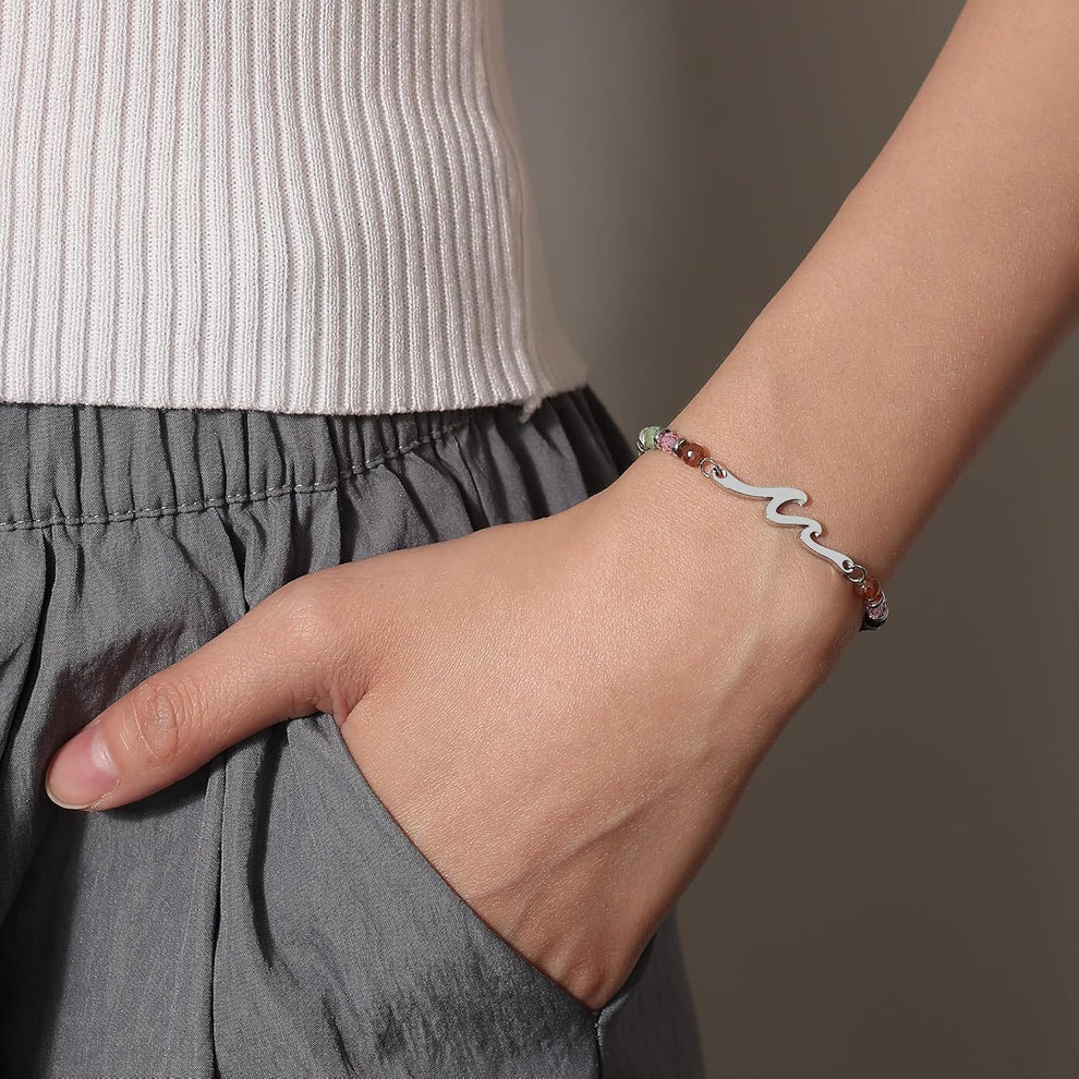 TONY & SANDY Friend Gifts for Women, Unique Birthday Gifts for Women, Sister Gift from Sister, Wave Bracelet, Christmas Graduation Mothers Day Gift for Her, Bestie Friendship Bracelets